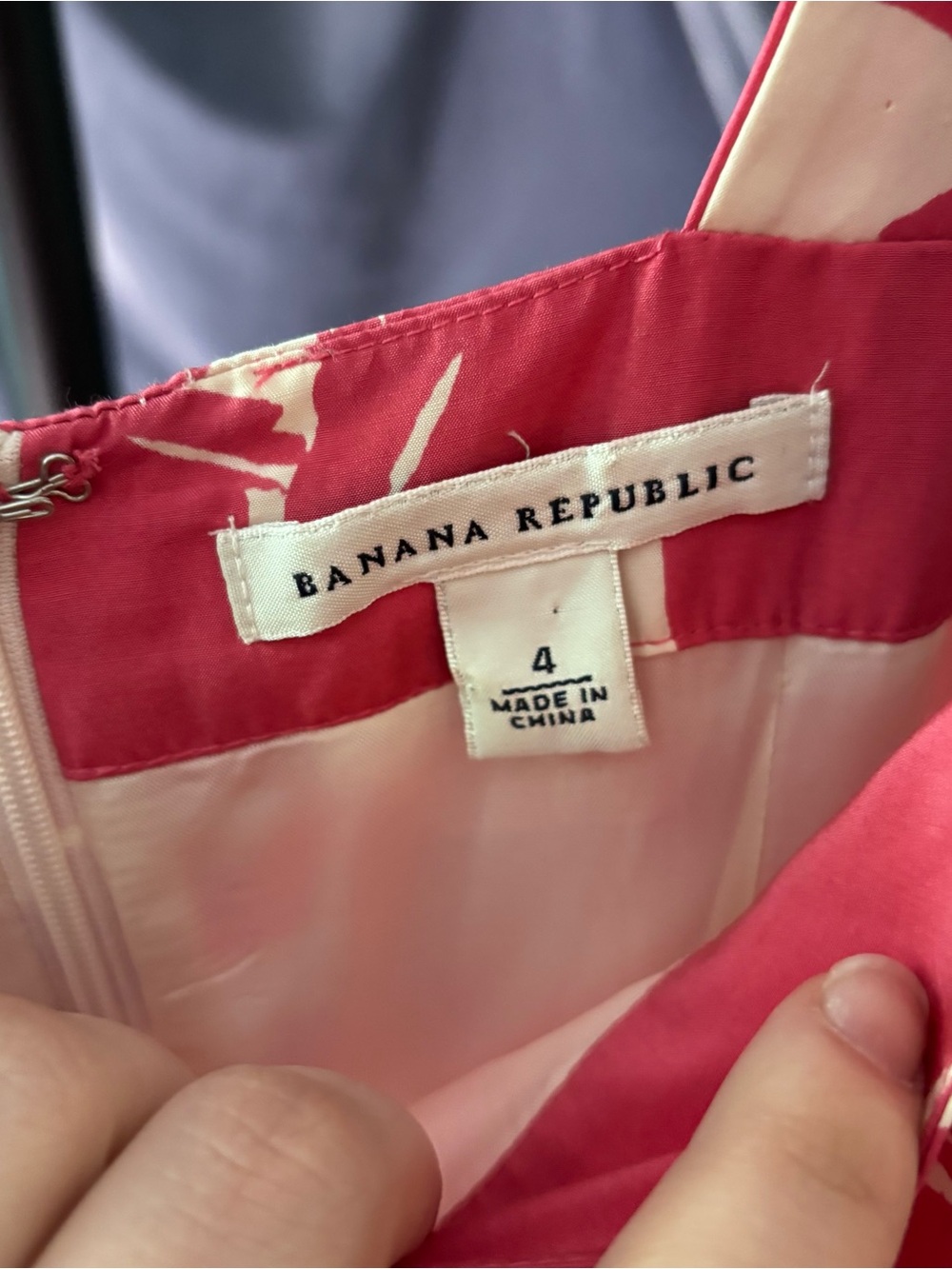 Banana Republic bright pink and White floral Dress with pockets - Picture 7 of 10